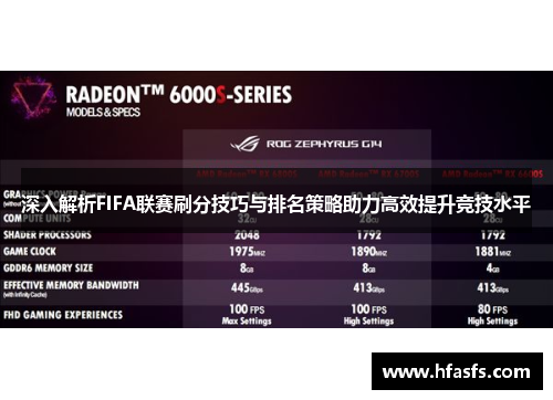 深入解析FIFA联赛刷分技巧与排名策略助力高效提升竞技水平