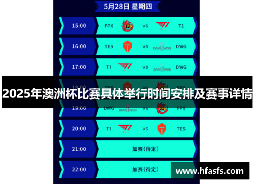 2025年澳洲杯比赛具体举行时间安排及赛事详情